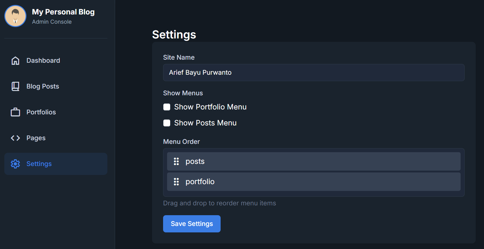 Personal Page/Blog Generator