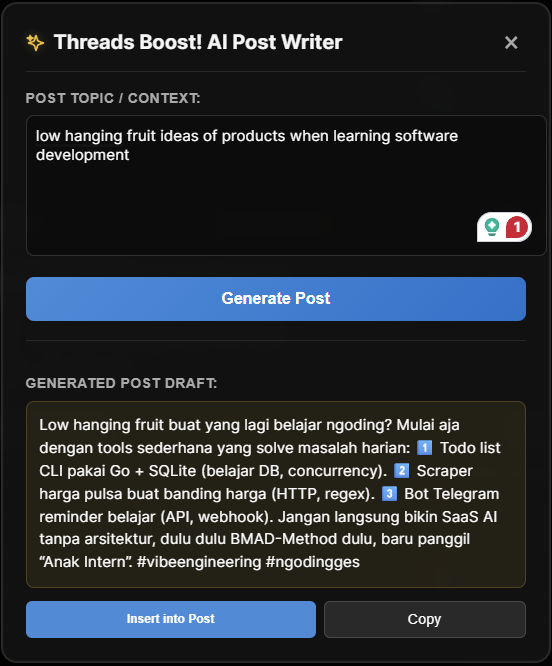 AI Boost for Threads (Unofficial)